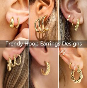 Adoyi 9 Pairs Gold Hoop Earrings Set