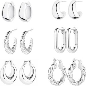 ALLHOLA Silver Hoop Earrings