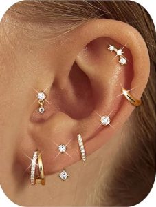 BESTEEL Small Stud Hoop Earrings