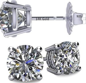 Central Diamond Center Stud Earrings