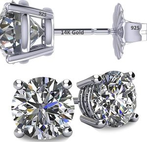 Central Diamond Center Stud Earrings