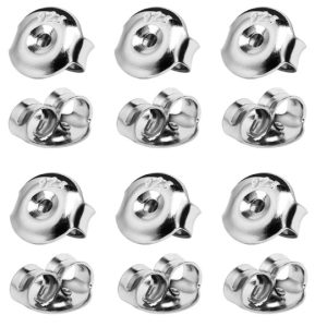 DELECOE 12PCS Silver Earring Backs