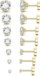 Fansilver Hypoallergenic Flat Back Earrings