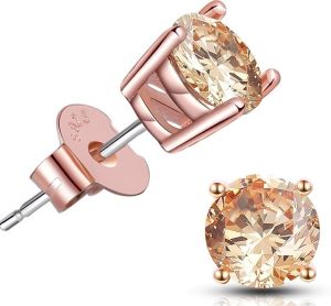 Fleur Rouge Faux Diamond Earrings