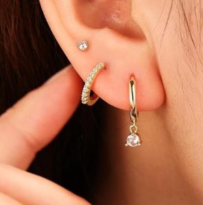 Freekiss 3 Pairs Gold Hoop Earrings