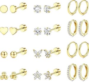 Jstyle Earrings for Sensitive Ears