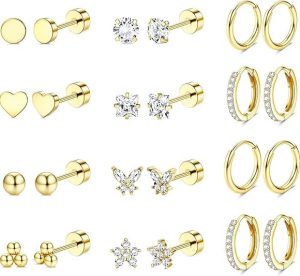 Jstyle Hoop Cartilage Earring Set