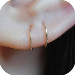 LUCKYJEWUS Small Earrings for 2nd Hole