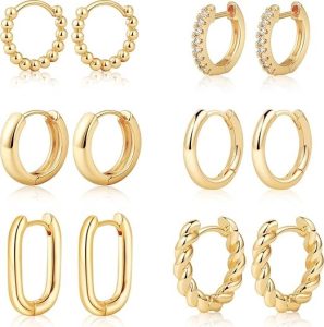 MIDEEO Gold Chunky Hoop Earrings