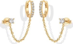 PAVOI 14K Gold Chain Earrings