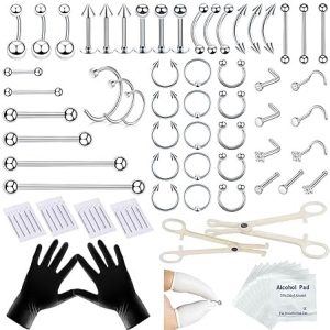TKKUY 80PCS Nose Piercing Kits