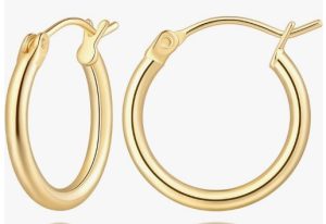 ALUUYANN 14k Gold Huggie Hoop Earrings