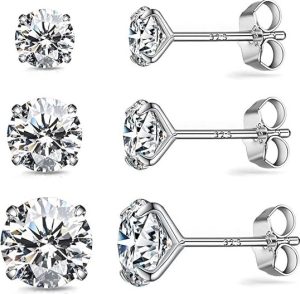 AllenCOCO Diamond Stud Earrings for Sensitive Ears
