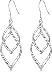 Bassion Silver Dangle Earrings for Women