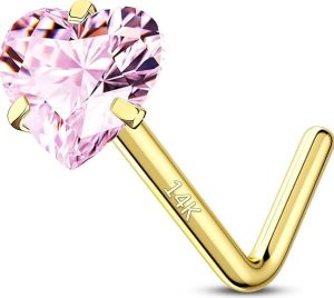 CM Crareesi Mania 14K Real Gold Nose Studs