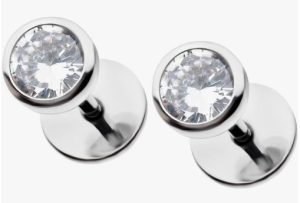 ComfyEarrings CZ Crystal Bezel Stud Earrings