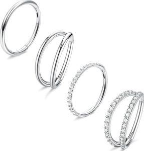 Dochais 4PCS 18G Surgical Steel Earrings