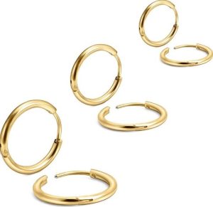 EACHLP 18K Real Gold Helix Earrings