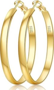 EXGOX Gold Hoop Earrings for Round Face