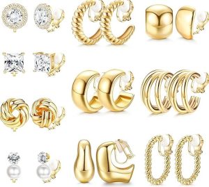 FIBO STEEL Clip On Earrings for Women