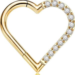 FINE4U Heart Daith Piercing Jewelry