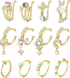 Florideco Nose Cuff Fake Nose Rings