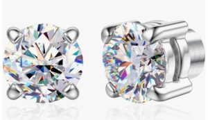 GEMQUEEN 18k White Gold Magnetic Earrings