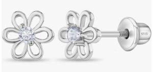 In Season Jewelry CZ Flower Kids Earrings