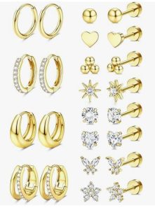 Jstyle Hypoallergenic 14K Gold Plated Earrings