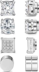 Jstyle Stainless Steel Magnetic Stud Earrings