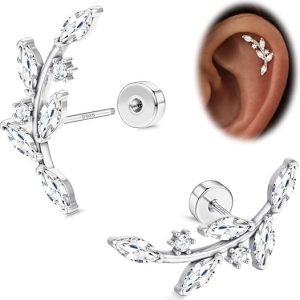 LOYALLOOK 925 Sterling Silver Flat Back Stud Earrings