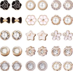 NEWITIN 15 Pairs Magnetic Stud Earrings