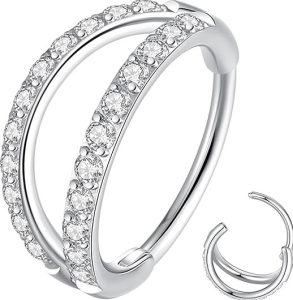 ORANGELOVE Double Open Hoop Nose Rings