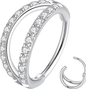 ORANGELOVE Double Open Stack CZ Nose Ring
