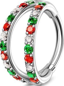 OUFER Festive Double Hoop Nose Ring