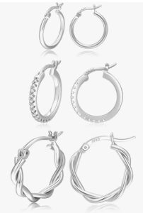 PABBEU Sterling Silver Gold Hoop Earrings