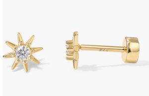 PAVOI 14K Gold Plated Flat Back Earrings