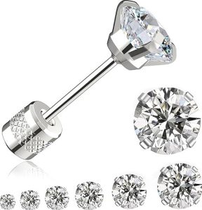 RAVORING Threadless Flat Back Stud Earrings