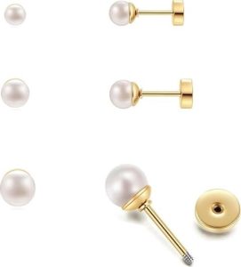Renkovte Helix Pearl Stud Earrings Set