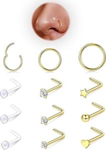 Styleeary Hypoallergenic Nose Rings for Healing