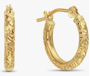 TILO JEWELRY 14k Gold Hand Engraved Diamond-cut Round Hoop Earrings