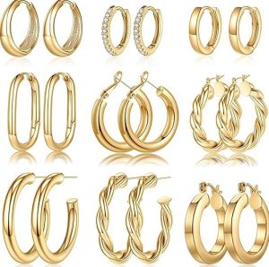 Yesteel Gold Hoop Earrings for Sensitive Ears