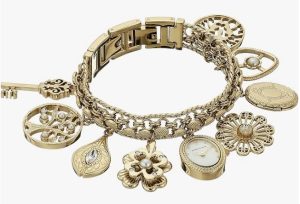 Anne Klein Women's Premium Crystal Accented Charm Bracelet