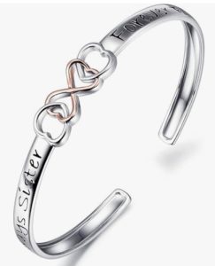 FLYOW Two Tone 925 Sterling Forever Friend Bracelet