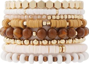GOOJIDS Surfer Heishi Clay Bead Bracelets