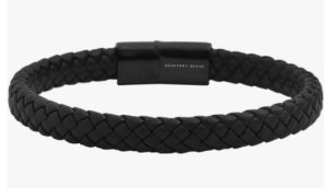 Geoffrey Beene Men's Braided Genuine Leather Bracelet