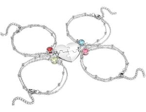 Jovivi Custom Matching Heart Bracelet for 4