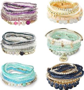 LOYALLOOK Bohemian Stackable Bead Bracelets