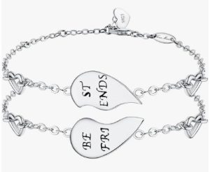 NINAMAID Half Heart Shaped Matching Bracelets
