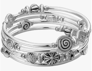 PEARL&CLUB Beaded Pearl Bangle Wrap Bracelet